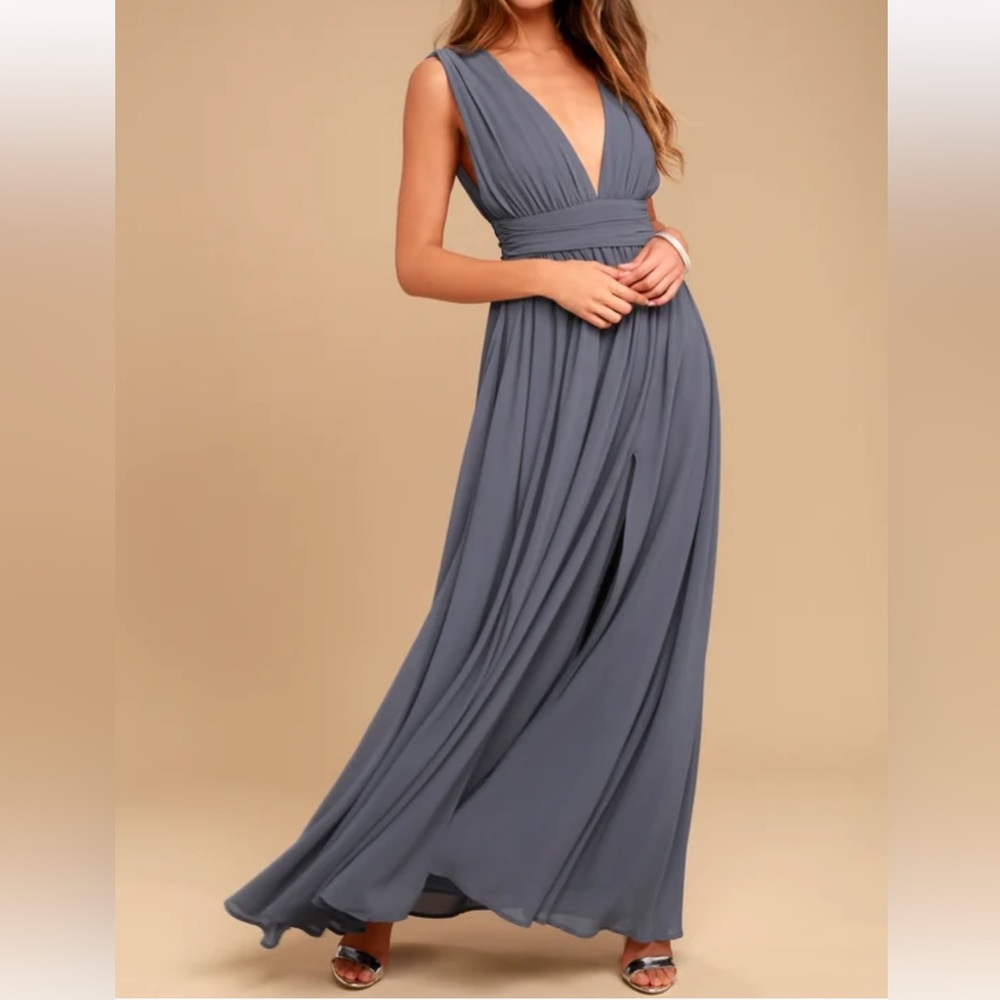 Lulus Heavenly Hues Denim Blue Maxi Dress Size XL New with Tags